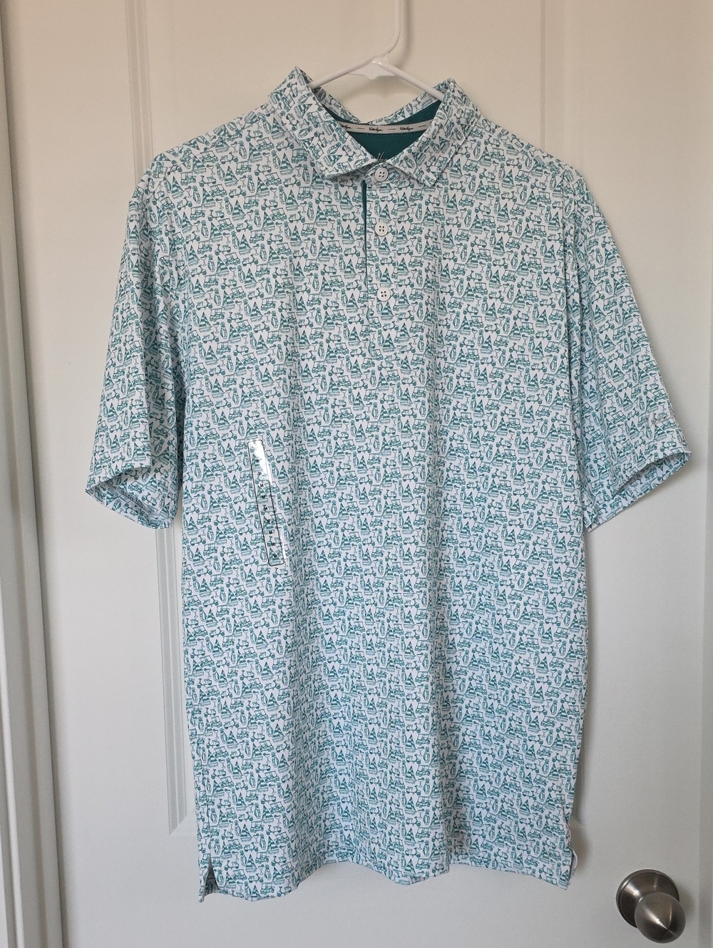 Walter Hagen Teal Patterned Polo